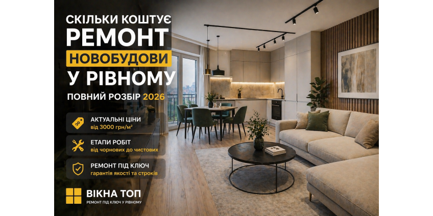 Скільки коштує ремонт новобудови у Рівному — повний розбір