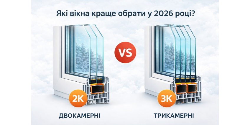 Які вікна краще обрати у 2026 році: 2-х чи 3-х камерні склопакети?