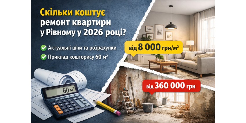 Скільки коштує ремонт квартири у Рівному у 2026 році?